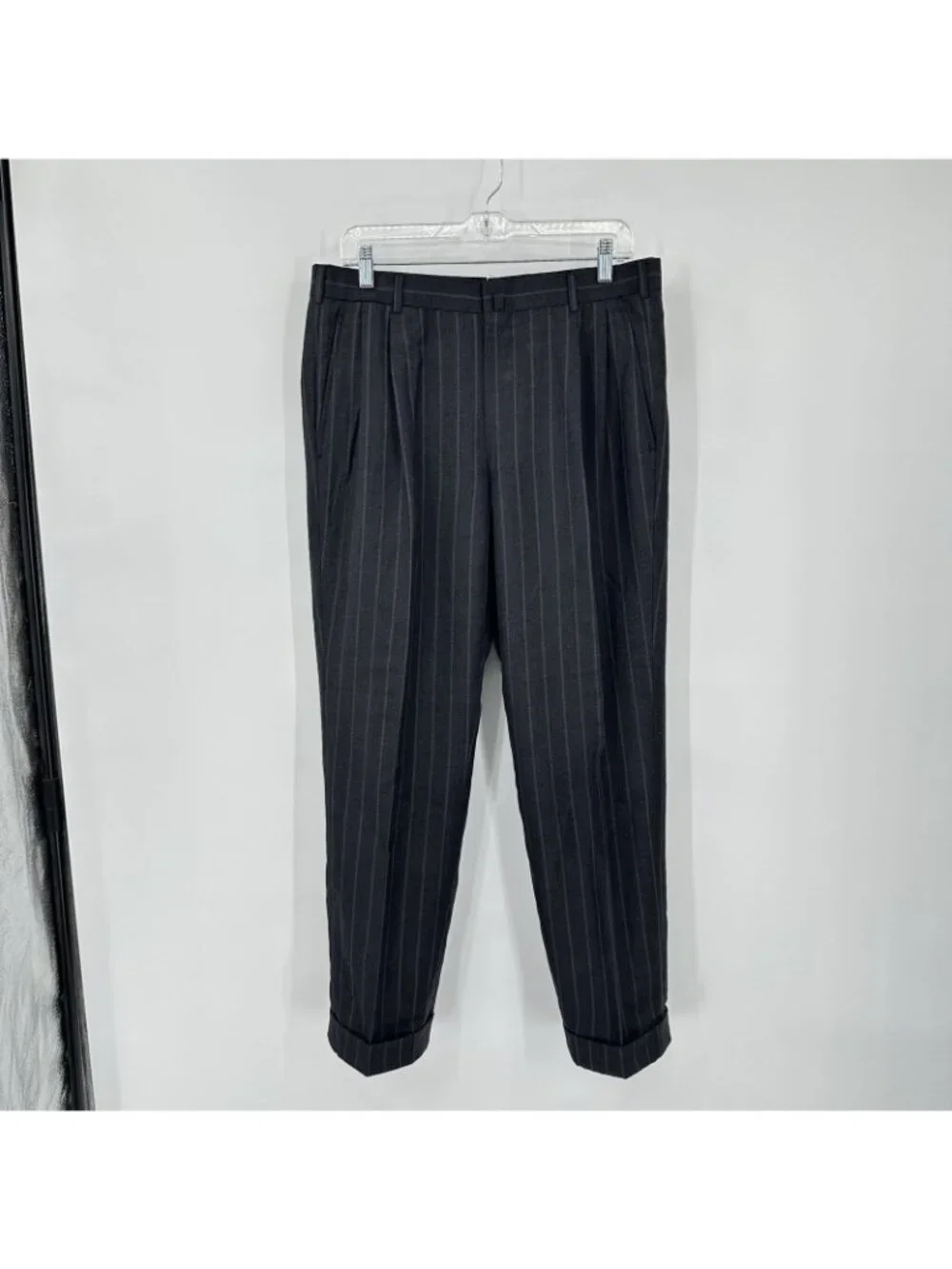 BROOSK BROTHERS GOLDEN FLEECE SUIT 40R 33W 28L charcoal pinstripe executive